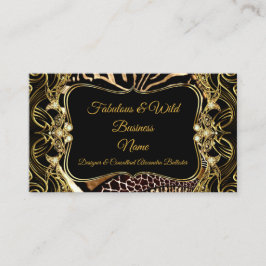 Elegant stilvoll Modernes Gold Schwarzes Wildtier Visitenkarte