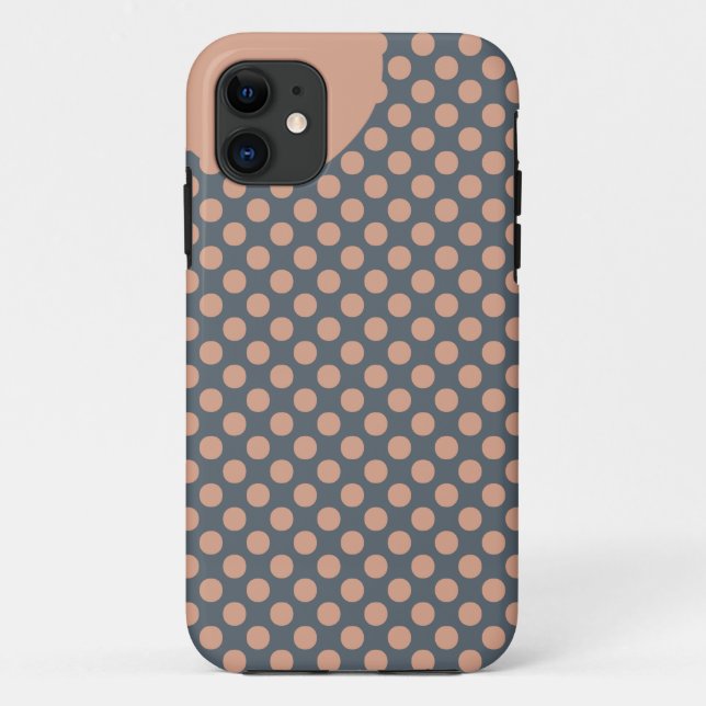 Elegant Stilvoll Peach Pink Polka Dot Case-Mate iPhone Hülle (Rückseite)