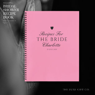 Elegant Stilvoll rosa Brautparty Geschenk Rezept Notizbuch