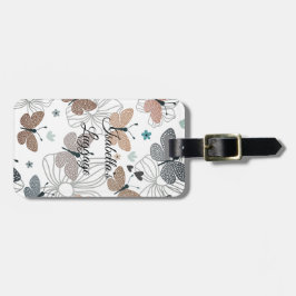 Elegant stilvoll Schmetterlinge Personalisiert Gepäckanhänger