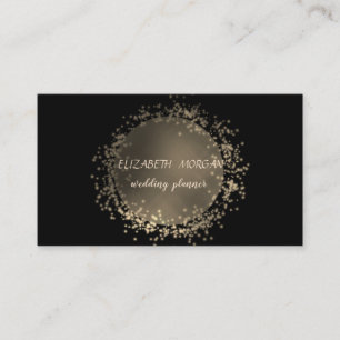 Elegant Stilvoll, schwarz, Gold Confetti Visitenkarte