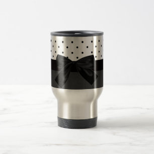 Elegant stilvoll schwarz, weiße Tupfen - schwarze Reisebecher