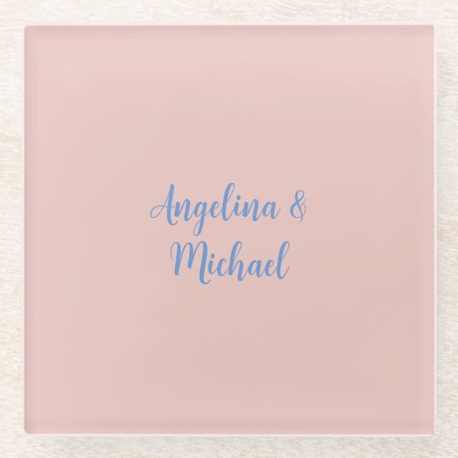 Elegant Stilvoll Trendy Unique Names Calligraphy Glasuntersetzer (Vorderseite)