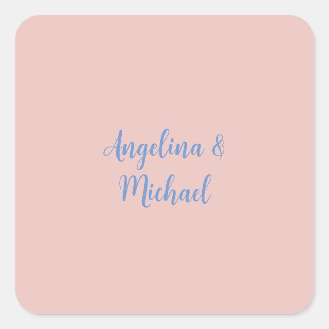 Elegant Stilvoll Trendy Unique Names Calligraphy Quadratischer Aufkleber (Vorderseite)