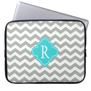 Elegant, stilvoll und klassisch grau Chevron Laptopschutzhülle