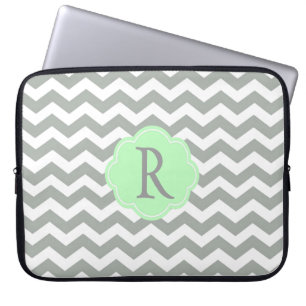 Elegant, stilvoll und klassisch grau Chevron Laptopschutzhülle