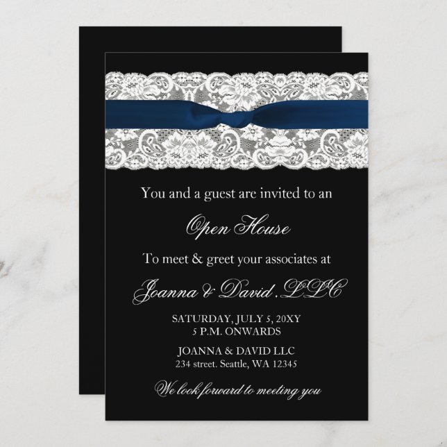 Elegant stilvolle Einladung der Marine (Vorne/Hinten)