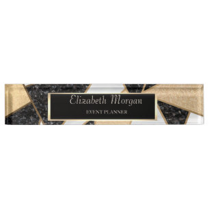 Elegant stilvolle geometrische, Marmor, Rahmen Namensplakette