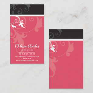 ELEGANT Stilvolle Melone aus schwarzem Blattwerk Visitenkarte