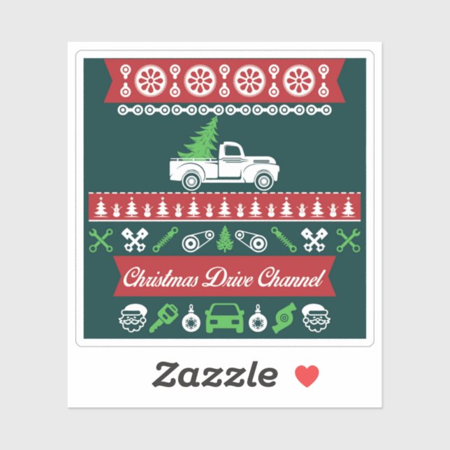 Elegant Stilvolle Pine Trees and Car Aufkleber (Blatt)