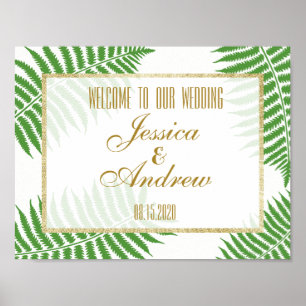 Elegant stilvoller Bracken Wedding Willkommen Poster