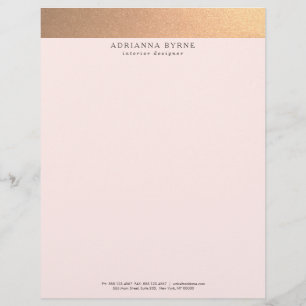Elegant stilvolles Faux-Kupfer-Goldfolie Rosa Briefkopf
