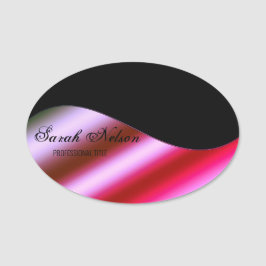 Elegant Stilvolles Rosa Schwarz Namensschild