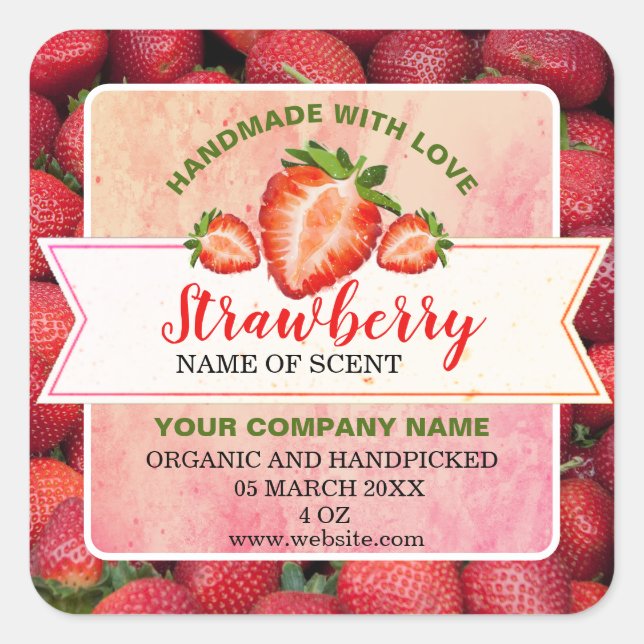 Elegant Strawberry Jam Classic Round Sticker (Vorderseite)