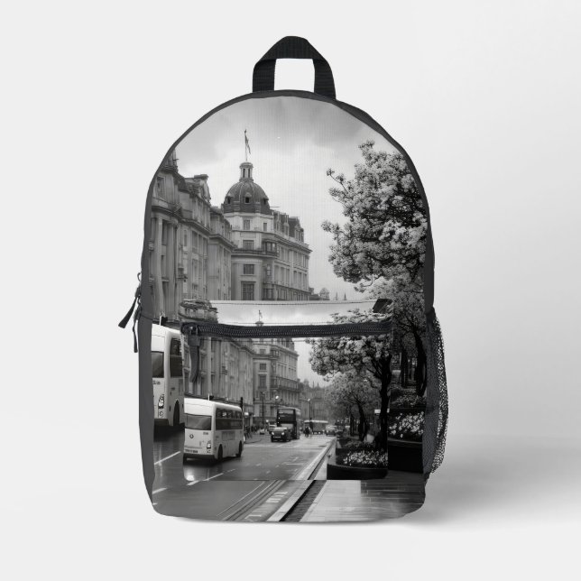 Elegant Street View Bedruckter Rucksack (Vorderseite)