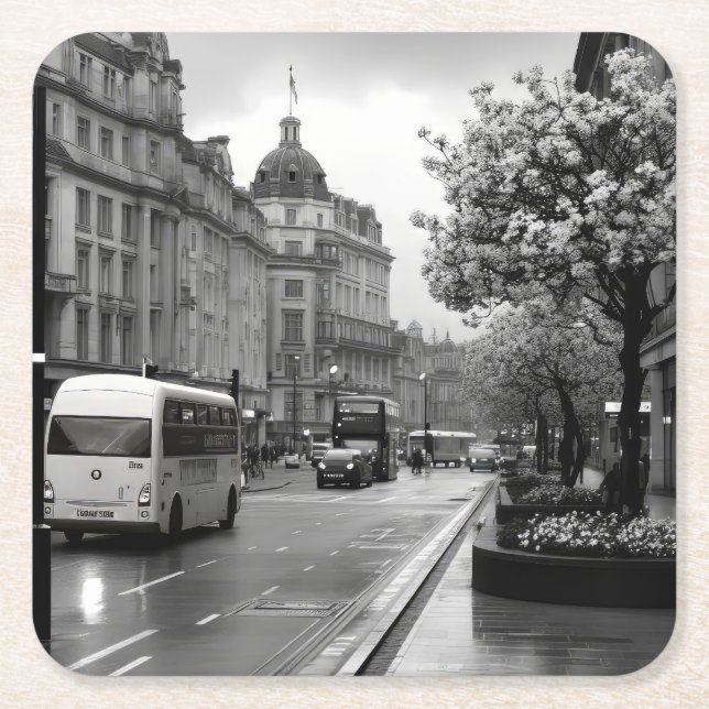 Elegant Street View Rechteckiger Pappuntersetzer (Vorderseite)