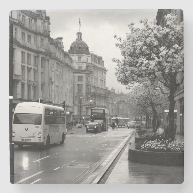 Elegant Street View Steinuntersetzer (Vorderseite)