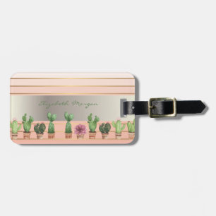 Elegant Stylisch Chic, Blumen, Kaktus Gepäckanhänger