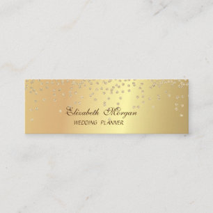 Elegant Stylisch Chic Faux Gold-Diamanten Mini Visitenkarte