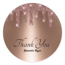 Elegant Stylisch Danke Rosa Gold Faux Glitter