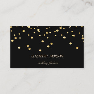 Elegant Stylisch Einfach, Schwarz Faux Gold Konfet Visitenkarte