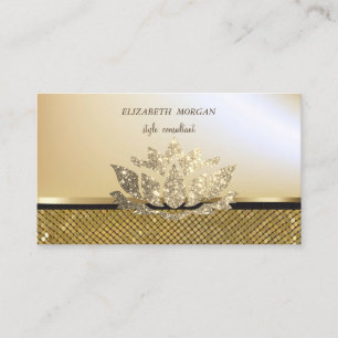 Elegant Stylisch Glänzend Lotus Gold Pailletten Visitenkarte