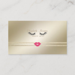 Elegant Stylisch, Glitzernd Gestreift, Wimpern, Li Visitenkarte