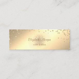 Elegant Stylisch Gold Diamanten Lotus Mini Visitenkarte