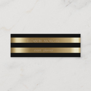 Elegant Stylisch Modern Faux Gold Gestreift, Schwa Mini Visitenkarte