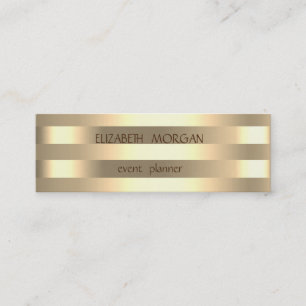 Elegant Stylisch Modern Gold Gestreift Mini Visitenkarte