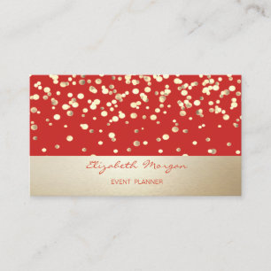 Elegant Stylisch, Modern, Gold Konfetti, Rot Visitenkarte