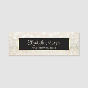 Elegant Stylisch Modern, Rahmen, Glitter Bokeh Namensschild