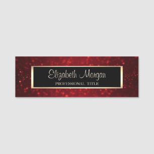 Elegant Stylisch Modern, Rahmen, Roter Glitter Bok Namensschild