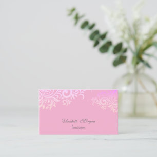 Elegant Stylisch Professionell Gold Blumen Pink Visitenkarte
