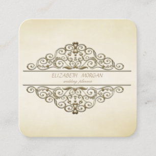 Elegant Stylisch Professionell, Vintage, Rahmen Quadratische Visitenkarte