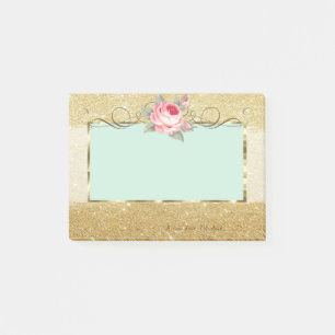Elegant Stylisch,Rahmen,Rose,Glitzernd Post-it Klebezettel