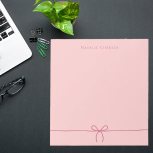 Elegant Stylisch Süße Rosa Schleife Professionell Notizblock
