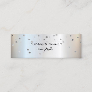 Elegant Stylisch Trendig, Silber Konfetti Mini Visitenkarte