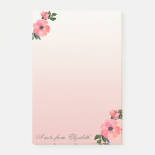 Elegant Stylisch Weiblich , Aquarell Blumen Post-it Klebezettel