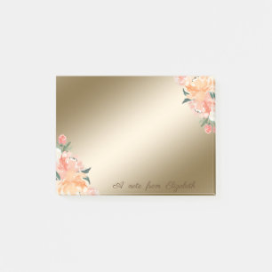 Elegant Stylisch, Weiblich, Wasserfarben Blumen Post-it Klebezettel