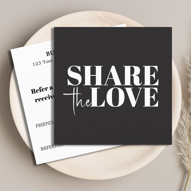 Elegant Stylish Black White Bold Salon Empfehlungskarte (Von Creator hochgeladen)