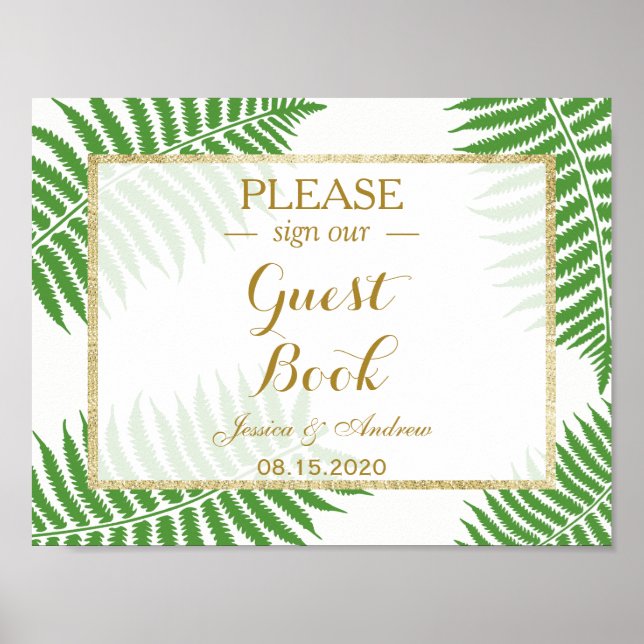 Elegant Stylish Bracken Wedding Poster (Vorne)