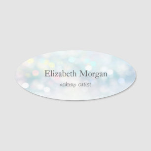 Elegant Stylish Chic Blue Bokeh Namensschild
