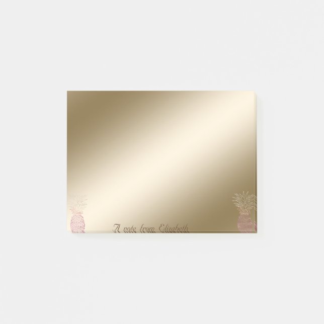 Elegant stylish, Girly, Ananas Post-it Klebezettel (Vorderseite)