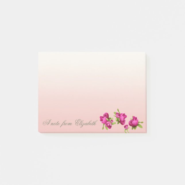 Elegant Stylish Girly , Blume Post-it Klebezettel (Vorderseite)