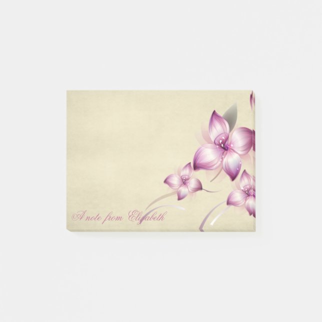 Elegant Stylish Girly , Blume Post-it Klebezettel (Vorderseite)