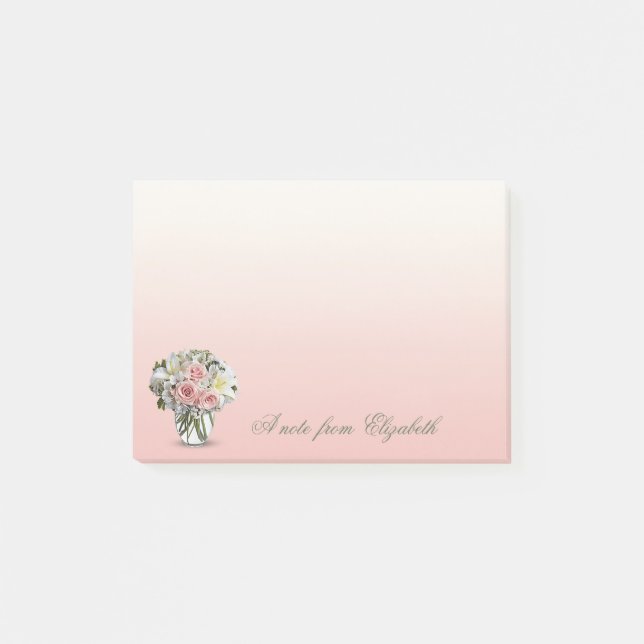 Elegant Stylish Girly , Blume Post-it Klebezettel (Vorderseite)