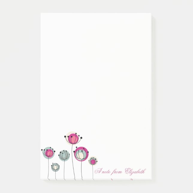 Elegant Stylish Girly , Blume Post-it Klebezettel (Vorderseite)