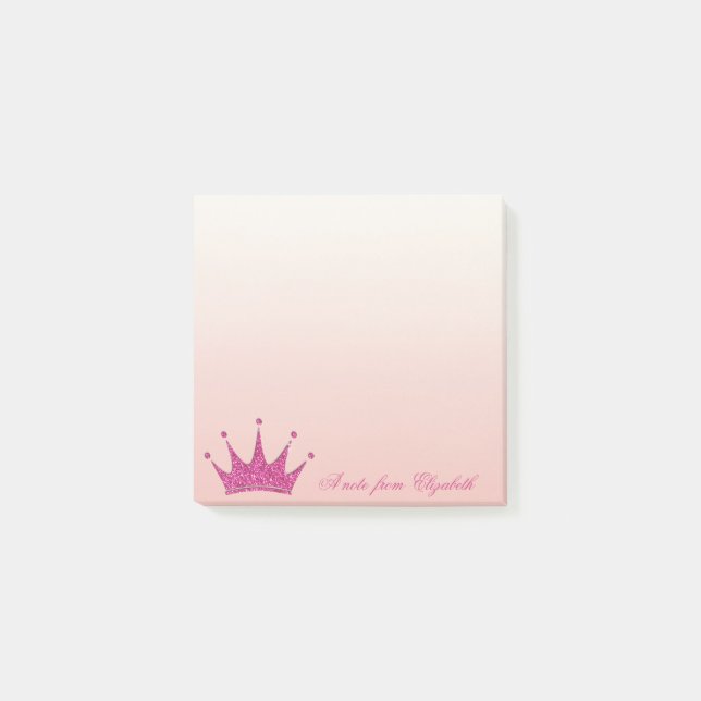Elegant Stylish Girly ,Glittery Tiara Post-it Klebezettel (Vorderseite)