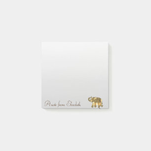 Elegant Stylish Girly, Gold Paisley Elephant Post-it Klebezettel